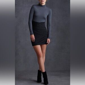 Bailey 44 Holly Colorblock Dress Black Gray L